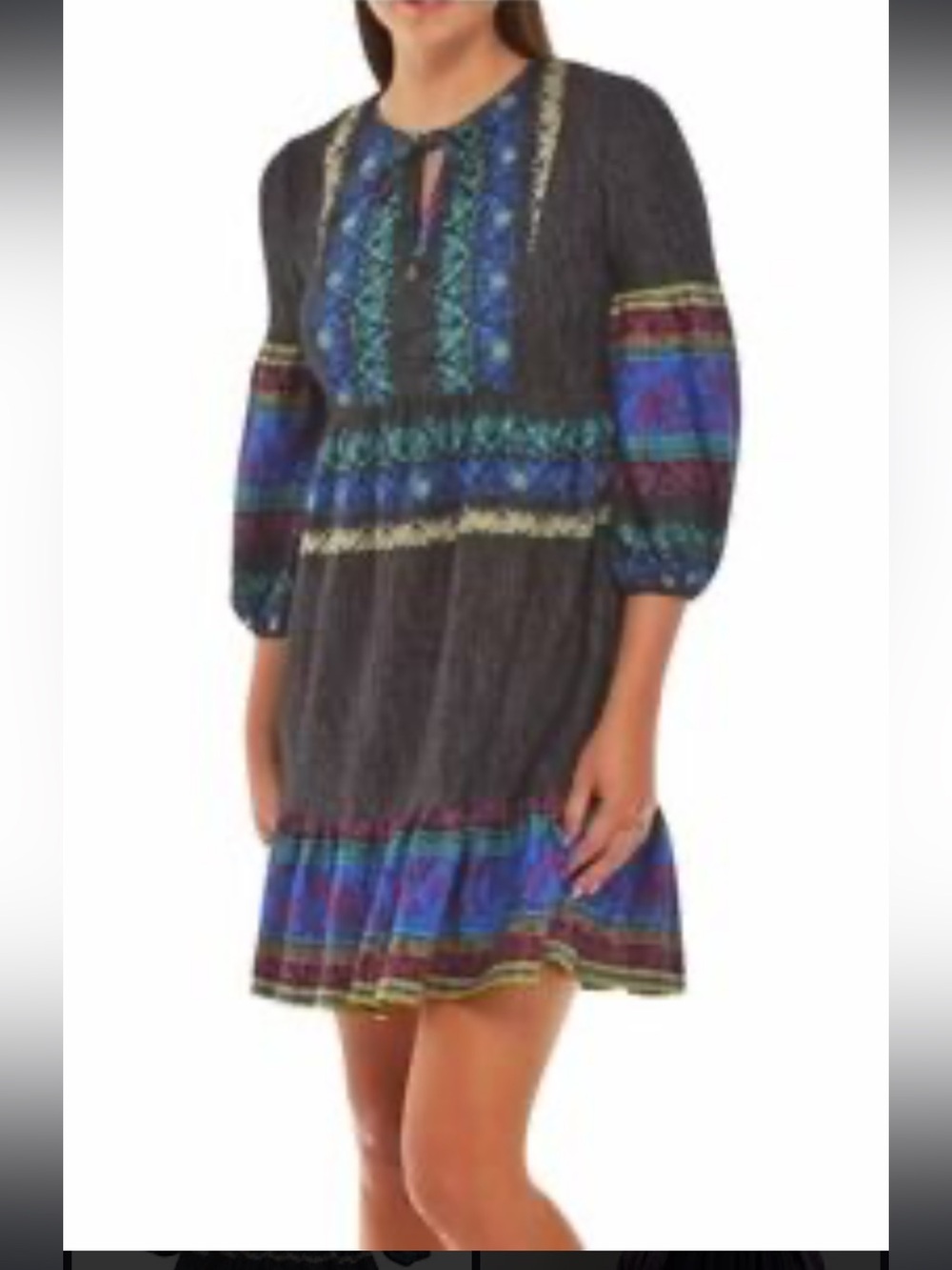 Violet Weekend Striped Mini Dress in Purple & Blue Like New